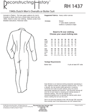 Load image into Gallery viewer, RH1437 — 1940s Dutch Men's Overalls or Boiler Suit sewing pattern