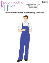 Load image into Gallery viewer, RH1439 — 1940s German Men's Gardening Bib Overalls sewing pattern