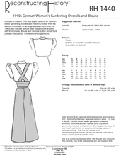 Load image into Gallery viewer, RH1440 — 1940s German Women's Gardening Overalls & Blouse sewing pattern