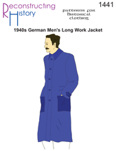 Load image into Gallery viewer, RH1441 — 1940s German Men's Long Work Jacket sewing pattern