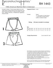 Load image into Gallery viewer, RH1443 — 1940s American Men's Underwear sewing pattern
