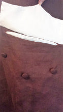 Load image into Gallery viewer, Closeup of a Colonial frock coat pocket, flap, and buttons from a Georgian frock coat made with our RH803 sewing pattern