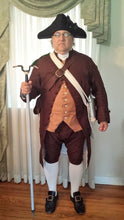 Load image into Gallery viewer, An RH customer models the Colonial Frock Coat he made with our RH803 sewing pattern