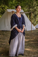 Load image into Gallery viewer, A customer models the gown she made from our sewing pattern RH708, 1700 Mantua