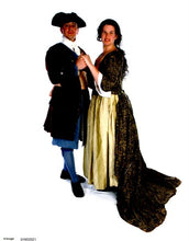 Load image into Gallery viewer, Kass models the gown she made from our sewing pattern RH708, 1700 Mantua. Bob is entirely incidental.