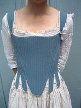 Load image into Gallery viewer, Stays made from RH711, our 17th century stays or corset pattern, worn by a model.