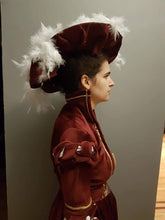 Load image into Gallery viewer, Traci shows the 16th century German or Landsknecht dress made with our sewing pattern RH501, Saxon or Cranach Gown (side view)