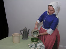 Load image into Gallery viewer, Liz modeling a 16th/17th century outfit made from RH201, English Jacket & Petticote