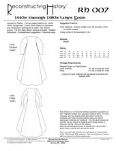 Load image into Gallery viewer, Back cover for our sewing pattern RH007, which helps you make a 15th century Burgundian v-neck gown