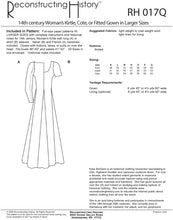 Load image into Gallery viewer, RH017 — 14th century Women&#39;s Kirtle or Cotehardie or Medieval Dress sewing pattern
