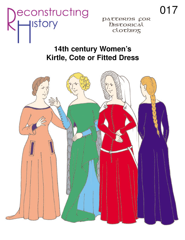 RH017MTM — Made to Measure 14th century Women's Kirtle or Cotehardie or Medieval Dress sewing pattern