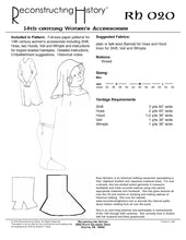 Load image into Gallery viewer, Front cover of sewing pattern RH020 14th century women&#39;s accessories
