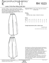 Load image into Gallery viewer, RH1023 — 1910s Ladies' Plain "Ride Astride" Split Skirt sewing pattern