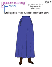 Load image into Gallery viewer, RH1023 — 1910s Ladies' Plain "Ride Astride" Split Skirt sewing pattern