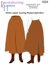 Load image into Gallery viewer, RH1024 — 1910s Ladies' Cycling Split Skirt sewing pattern