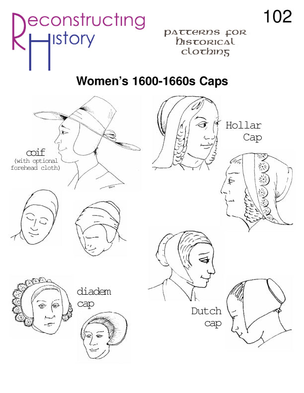 RH102 — 1600-1660 Caps sewing pattern – Reconstructing History rh102-1600-1660-caps-sewing-pattern-reconstructing-history