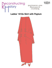 Load image into Gallery viewer, RH1031 — Ladies' 1910s Skirt with Peplum sewing pattern