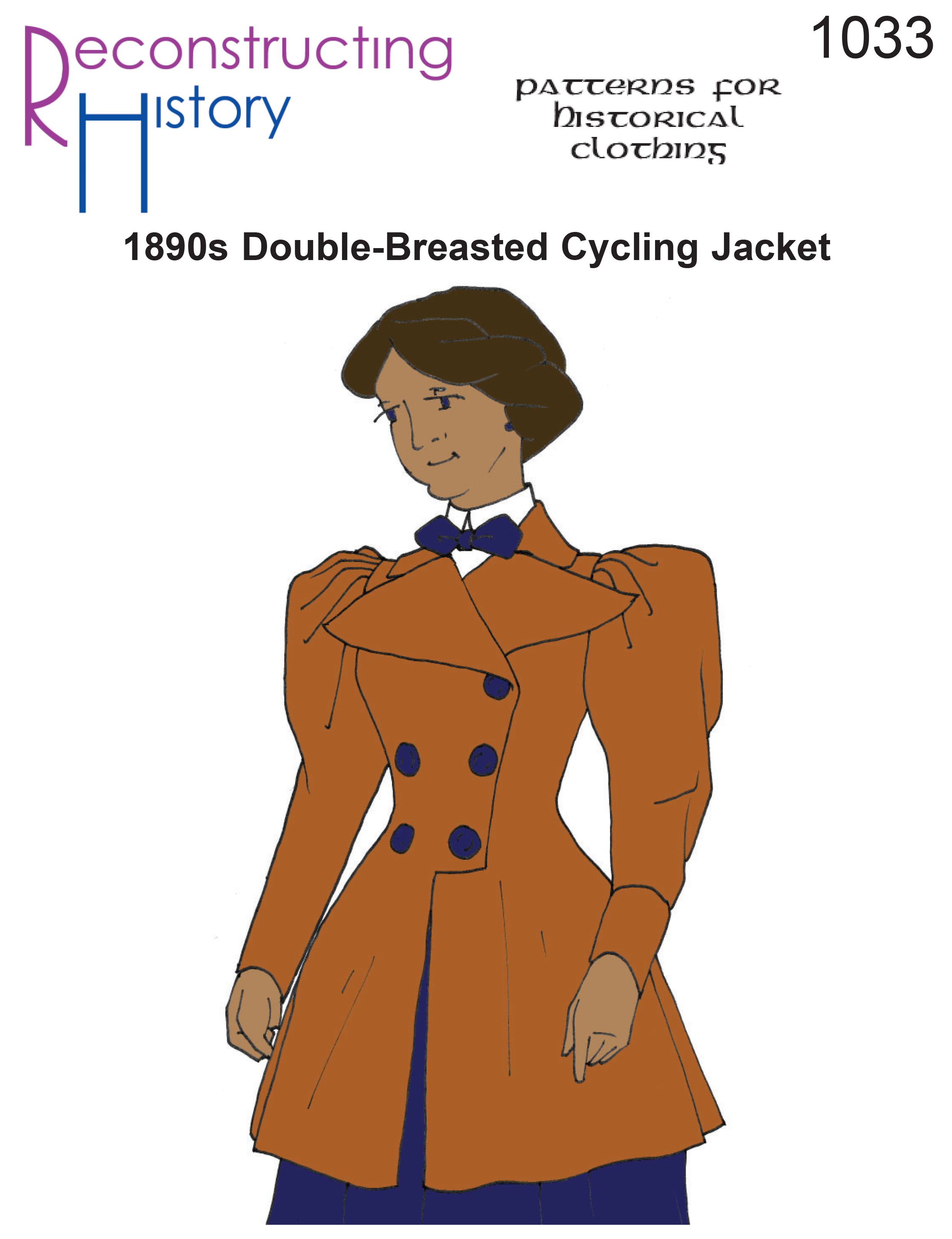 RH1033 1890s 1910s Ladies Double Breasted Cycling Jacket sewing pattern