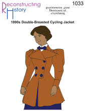 Load image into Gallery viewer, RH1033 — 1890s-1910s Ladies&#39; Double-Breasted Cycling Jacket sewing pattern
