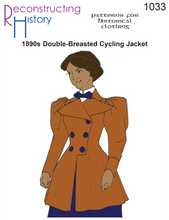 Load image into Gallery viewer, RH1033 — 1890s-1910s Ladies' Double-Breasted Cycling Jacket sewing pattern