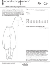 Load image into Gallery viewer, RH1034 — 1890s-1910s Ladies' Cycling Bloomers sewing pattern