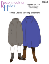 Load image into Gallery viewer, RH1034 — 1890s-1910s Ladies' Cycling Bloomers sewing pattern