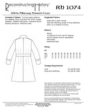 Load image into Gallery viewer, RH1074 — 1910s Military Trench Coat sewing pattern