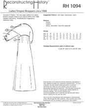 Load image into Gallery viewer, RH1094 — 1908 Empire Wrapper sewing pattern
