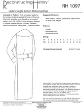 Load image into Gallery viewer, RH1097 — Ladies' Single-Button Motoring Wrap sewing pattern