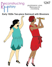 Load image into Gallery viewer, RH1247 — Early 1920s Ladies' Swimsuit with Bloomers sewing pattern