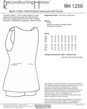 Load image into Gallery viewer, RH1250  — Men's 1920s-1930s Knit Swimsuit sewing pattern