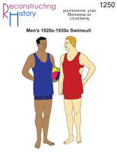 Load image into Gallery viewer, RH1250  — Men's 1920s-1930s Knit Swimsuit sewing pattern