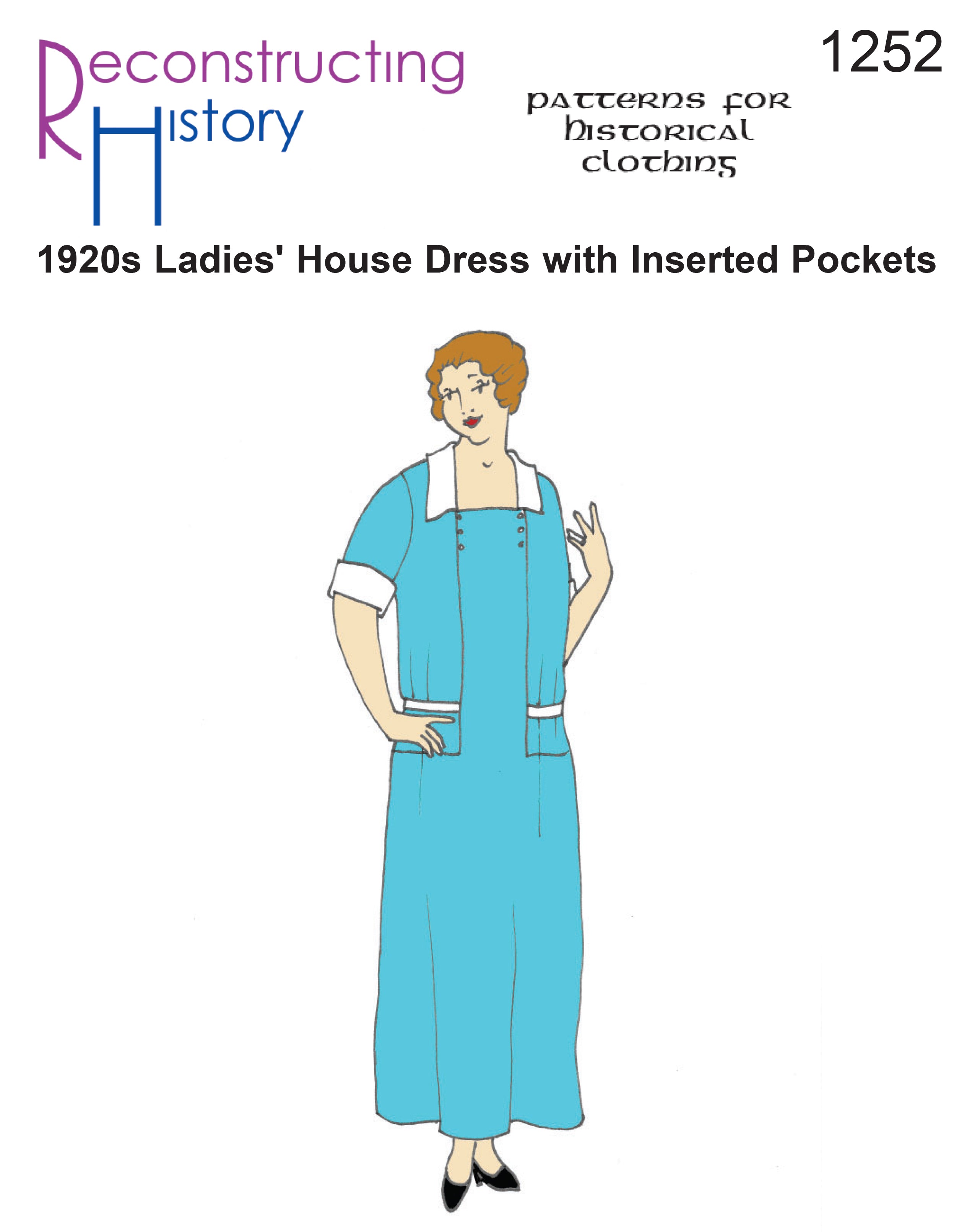 RH1252 1920s Ladies' Day Dress with Inserted Pockets sewing pattern Reconstructing History RH1252 1920s Ladies' Day Dress with Inserted Pockets sewing pattern Reconstructing History