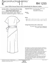 Load image into Gallery viewer, RH1255 — Late 1920s Ladies' Day Dress with Underbody for Mature Figures sewing pattern