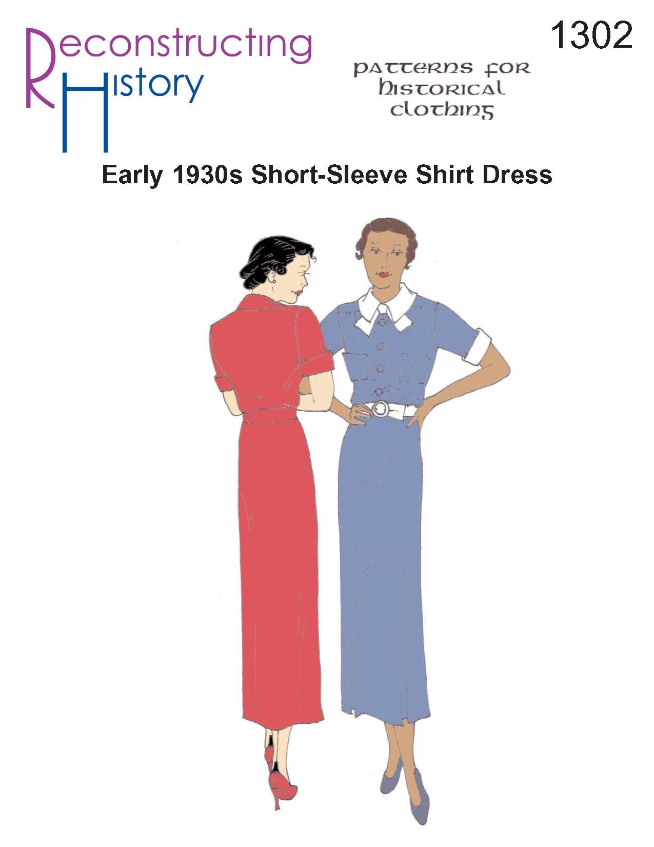 1930s shirt dress Vintage 1930s Day Dress | 30s White Cotton Big Red Buttons Shirtwaist Shirt Dress | Medium/large