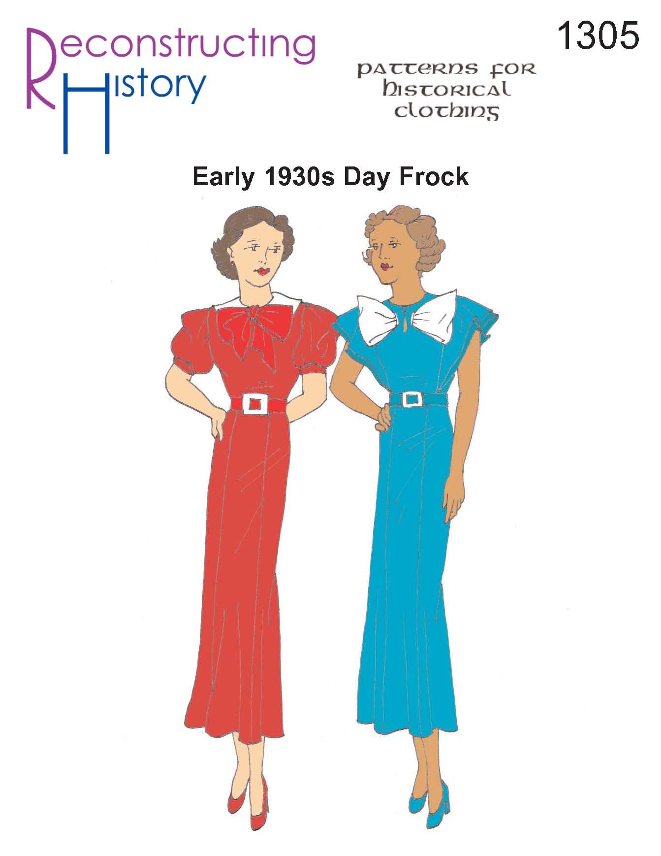 babyboo fashion red dress RH1305 — 1930s Day Dress sewing pattern – Reconstructing History