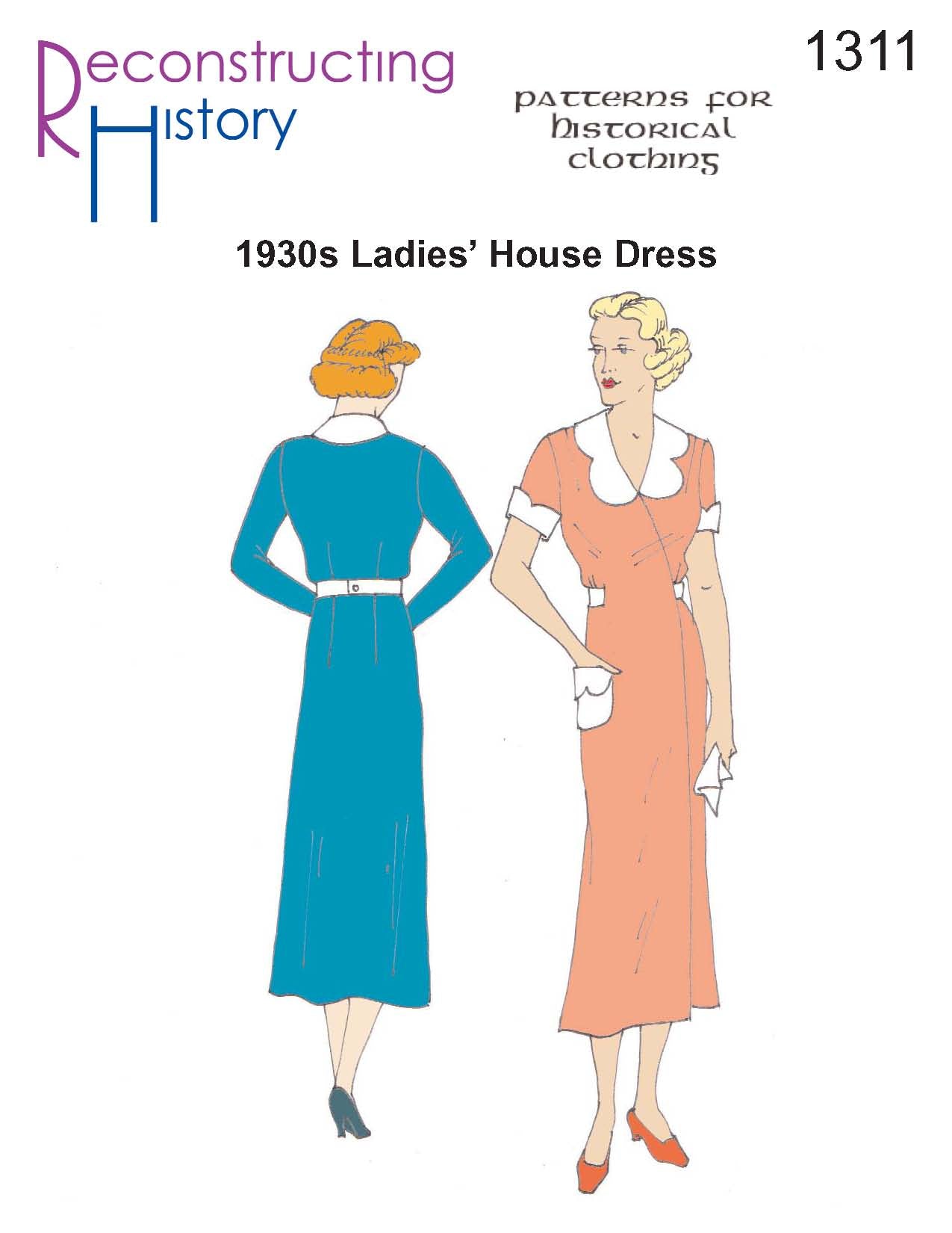 RH1311 1930s House Dress sewing pattern Reconstructing History RH1311 1930s House Dress sewing pattern Reconstructing History