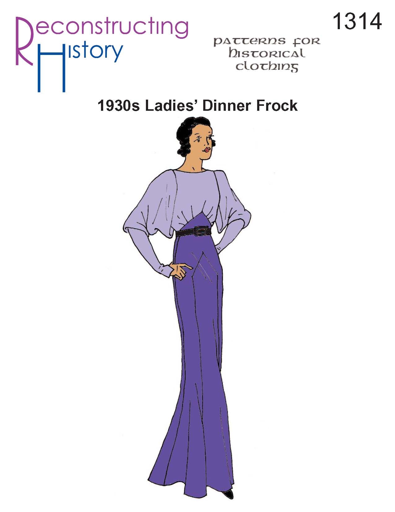 RH1314 1930s Evening Gown sewing pattern Reconstructing History RH1314 1930s Evening Gown sewing pattern Reconstructing History