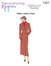 Load image into Gallery viewer, RH1321 — 1930s Coat sewing pattern