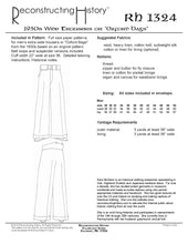 Load image into Gallery viewer, Back cover of our sewing pattern for 1930s men's wide trousers or Oxford bags.