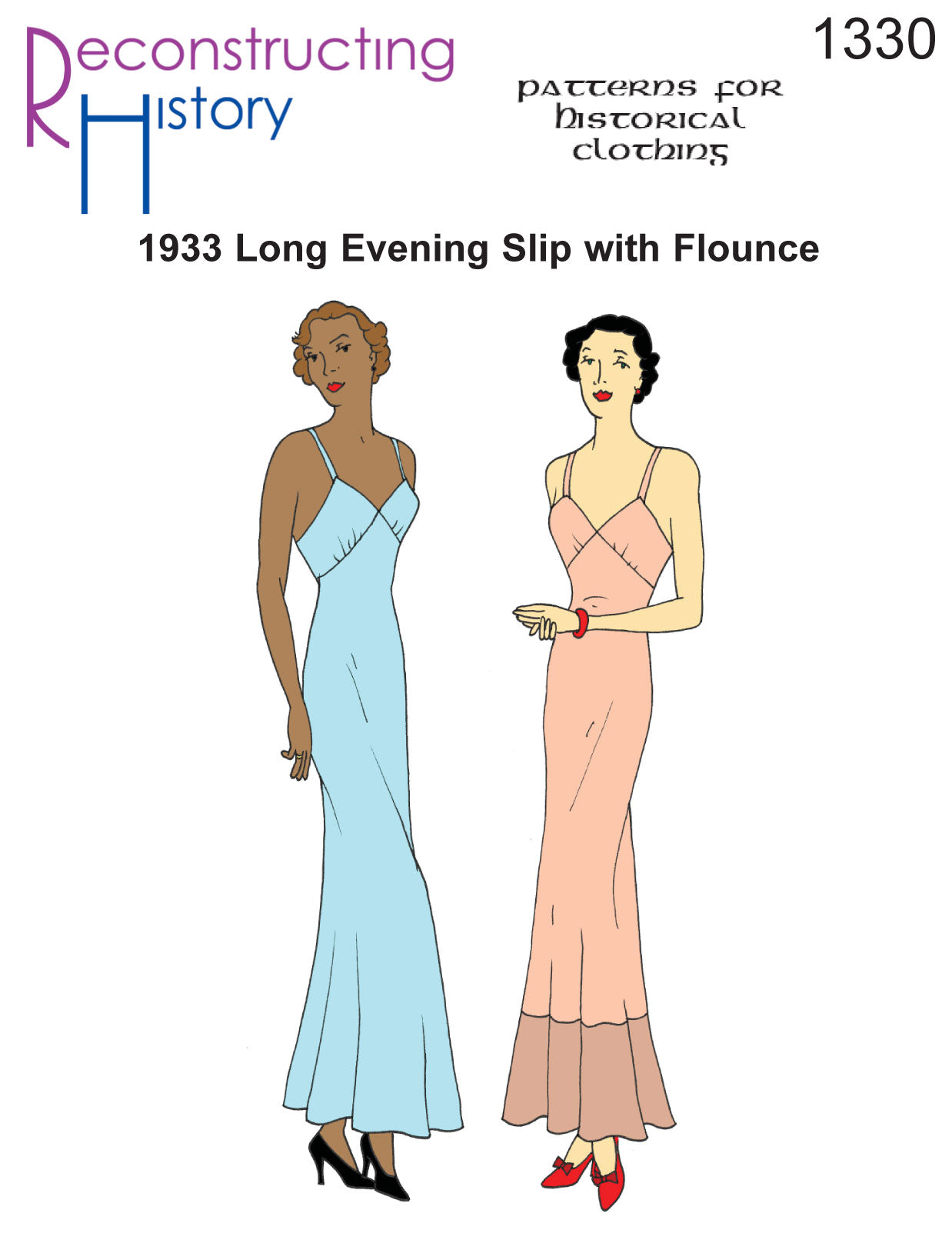RH1330 1932 Long Slip with Flounce sewing pattern Reconstructing History RH1330 1932 Long Slip with Flounce sewing pattern Reconstructing History