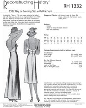 Load image into Gallery viewer, RH1332 — 1937 Day or Evening Slip with Bra Cups sewing pattern
