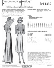 Load image into Gallery viewer, RH1332 — 1937 Day or Evening Slip with Bra Cups sewing pattern