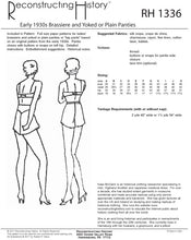Load image into Gallery viewer, RH1336 — Early 1930s Brassiere and Panties sewing pattern