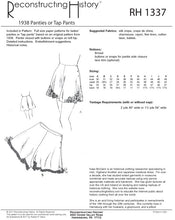 Load image into Gallery viewer, RH1337 — 1938 Panties or &quot;Tap Pants&quot; sewing pattern
