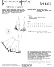 Load image into Gallery viewer, RH1337 — 1938 Panties or "Tap Pants" sewing pattern