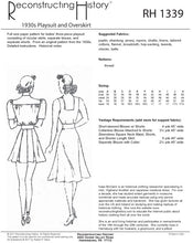 Load image into Gallery viewer, RH1339 — Early 1930s Playsuit sewing pattern