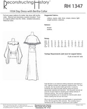 Load image into Gallery viewer, RH1347 — 1934 Day Dress with Bertha Collar sewing pattern
