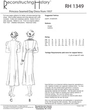 Load image into Gallery viewer, RH1349 — 1937 Princess-seamed Day Dress sewing pattern