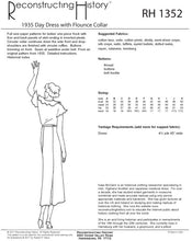 Load image into Gallery viewer, RH1352 — 1935 Day Dress with Flounce Collar sewing pattern